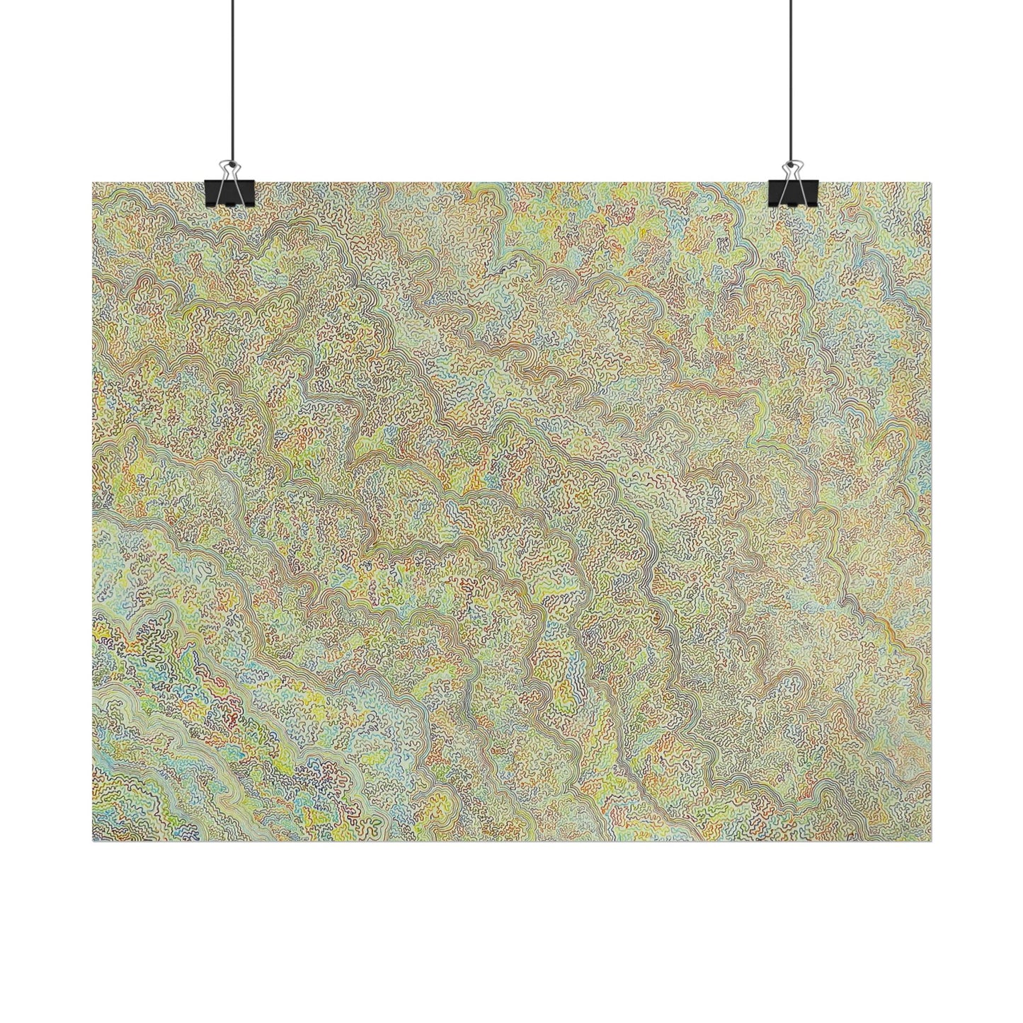 (Single Line Drawing) Abstract Aesthetic Rolled Poster – Colorful Swirl Wall Art