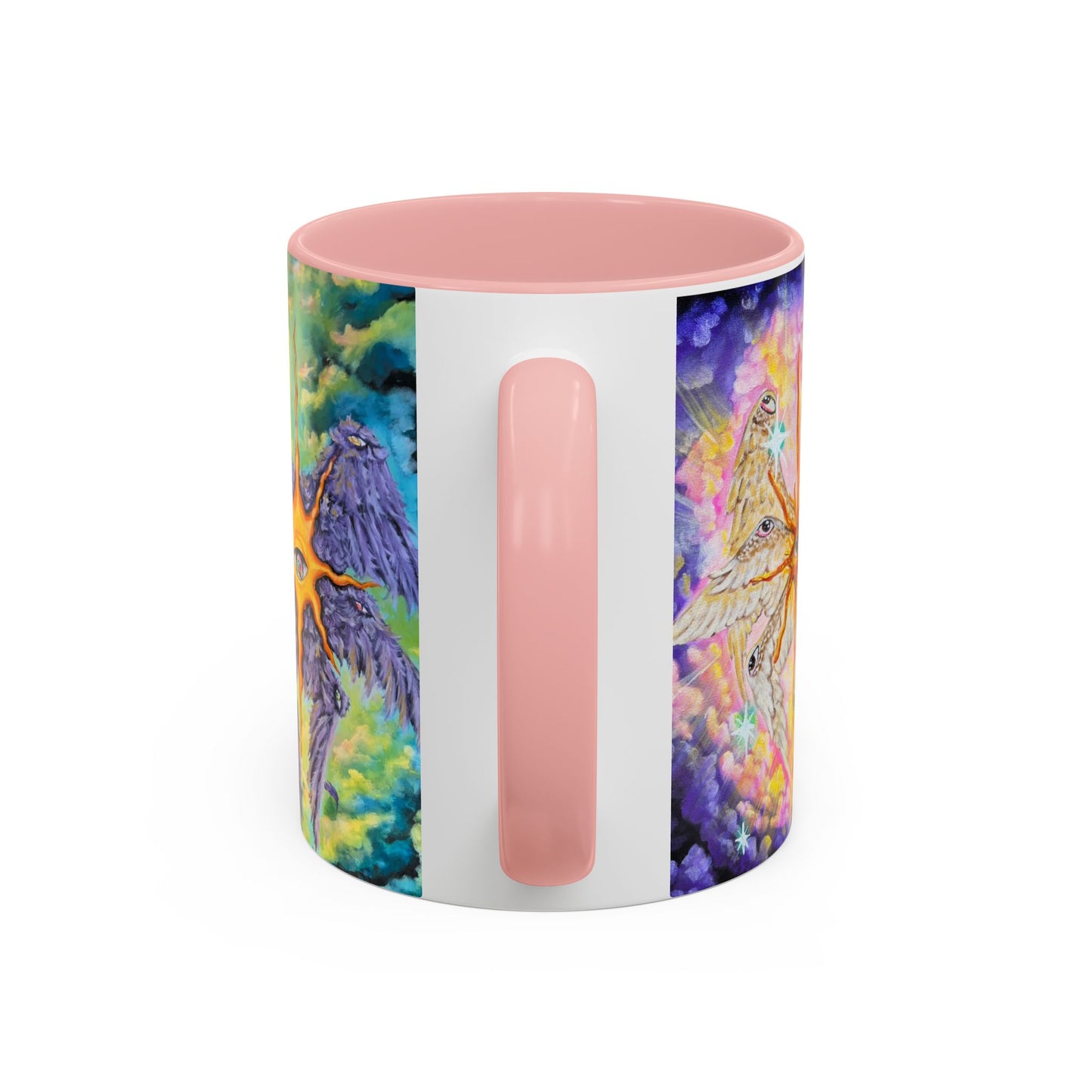 Mystical Eye Accent Coffee Mug - 11 & 15oz - Colorful Wings & Celestial Design