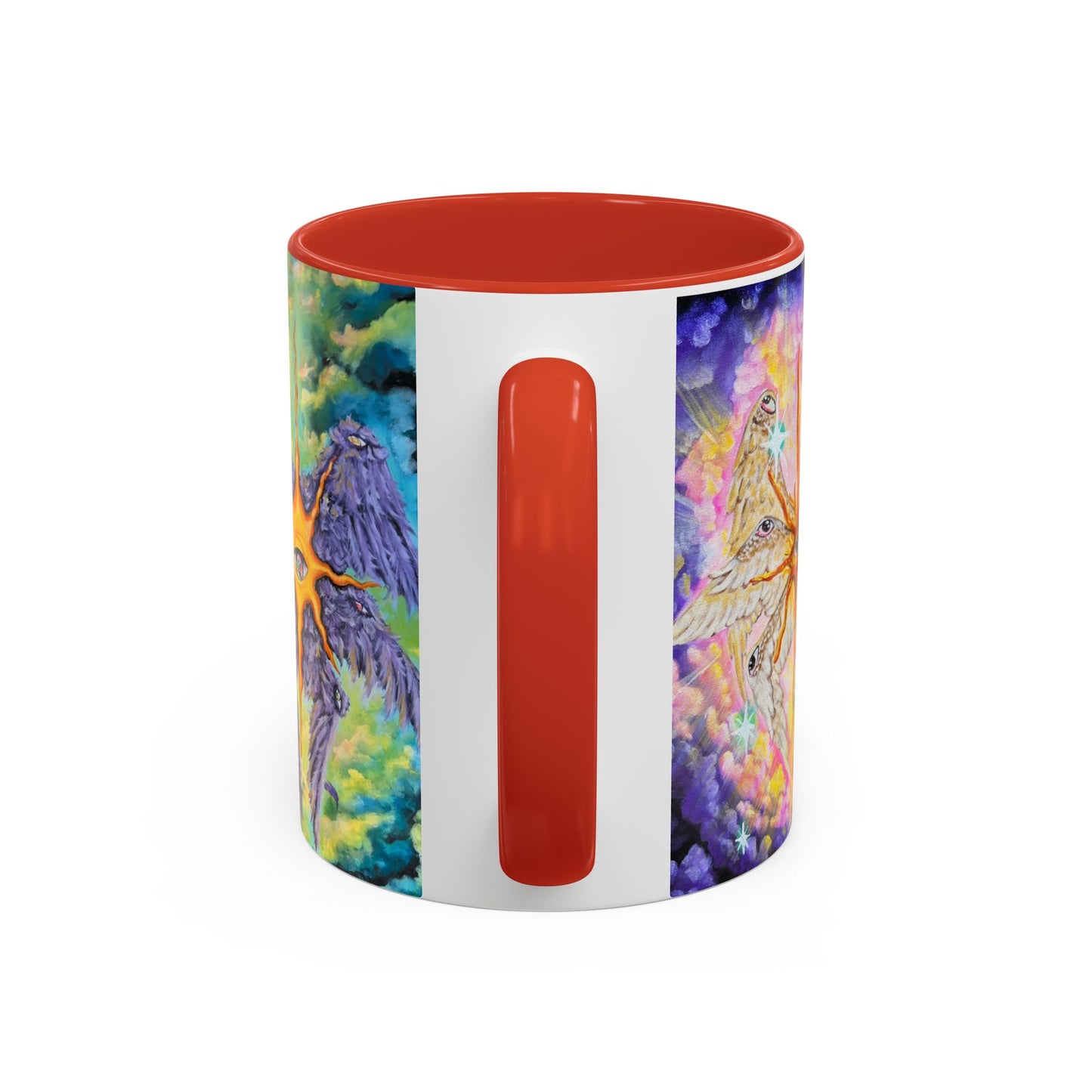 Mystical Eye Accent Coffee Mug - 11 & 15oz - Colorful Wings & Celestial Design
