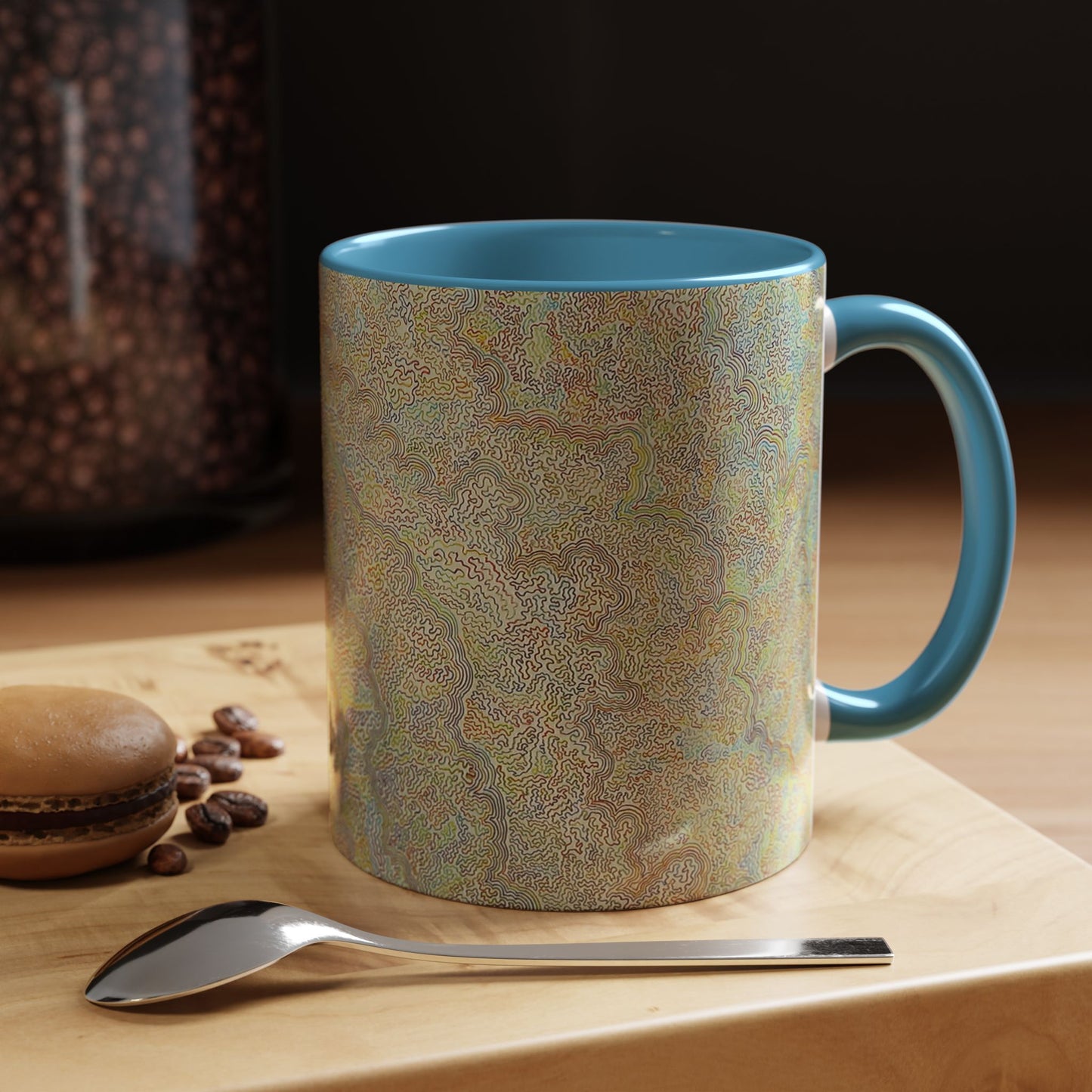 Bohemian Accent Coffee Mug - Colorful Swirl Design for Art Lovers