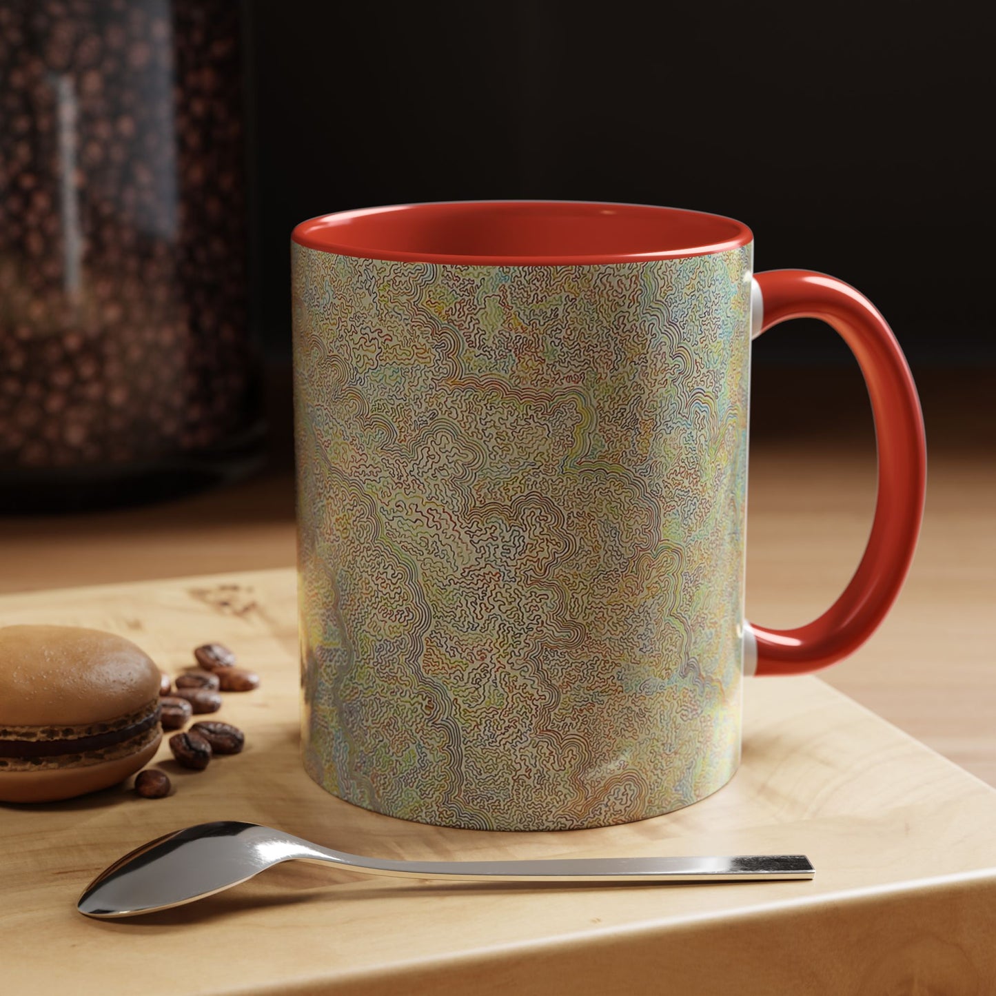 Bohemian Accent Coffee Mug - Colorful Swirl Design for Art Lovers