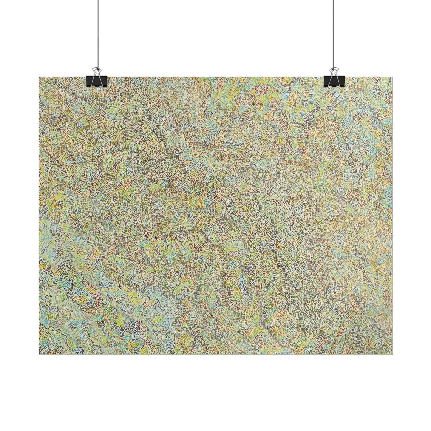 (Single Line Drawing) Abstract Aesthetic Rolled Poster – Colorful Swirl Wall Art