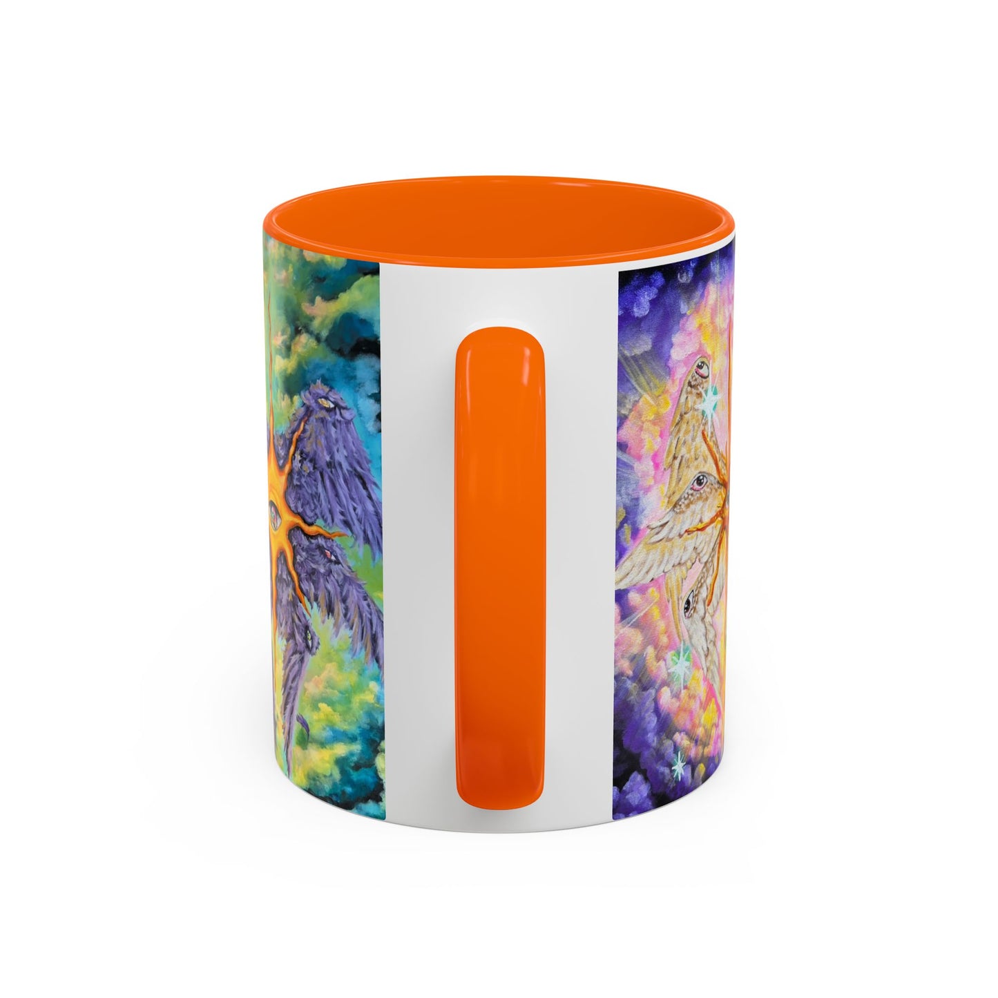 Mystical Eye Accent Coffee Mug - 11 & 15oz - Colorful Wings & Celestial Design