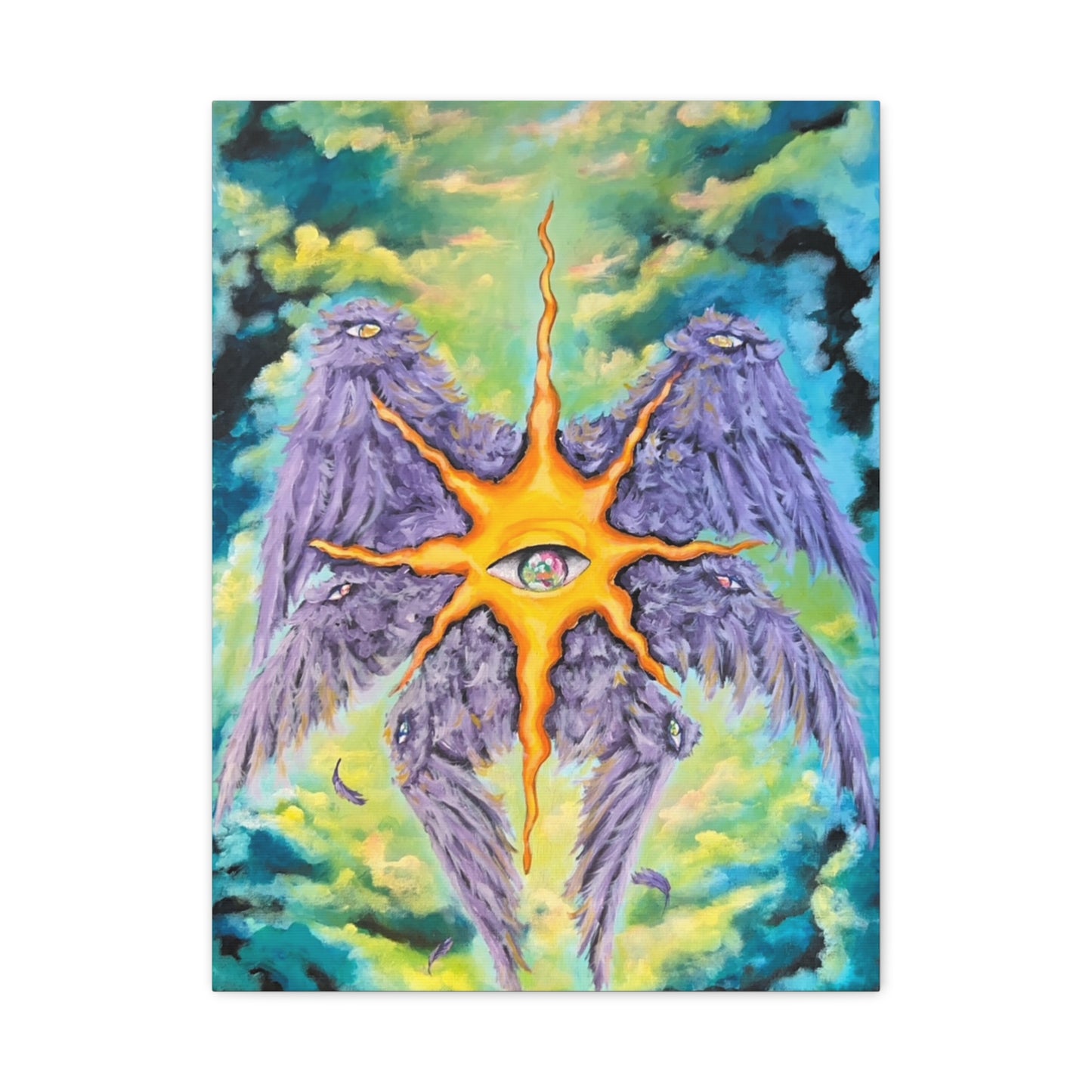 Fear Not II Canvas Art – Angelic Wings & Cosmic Vibe for Home Decor