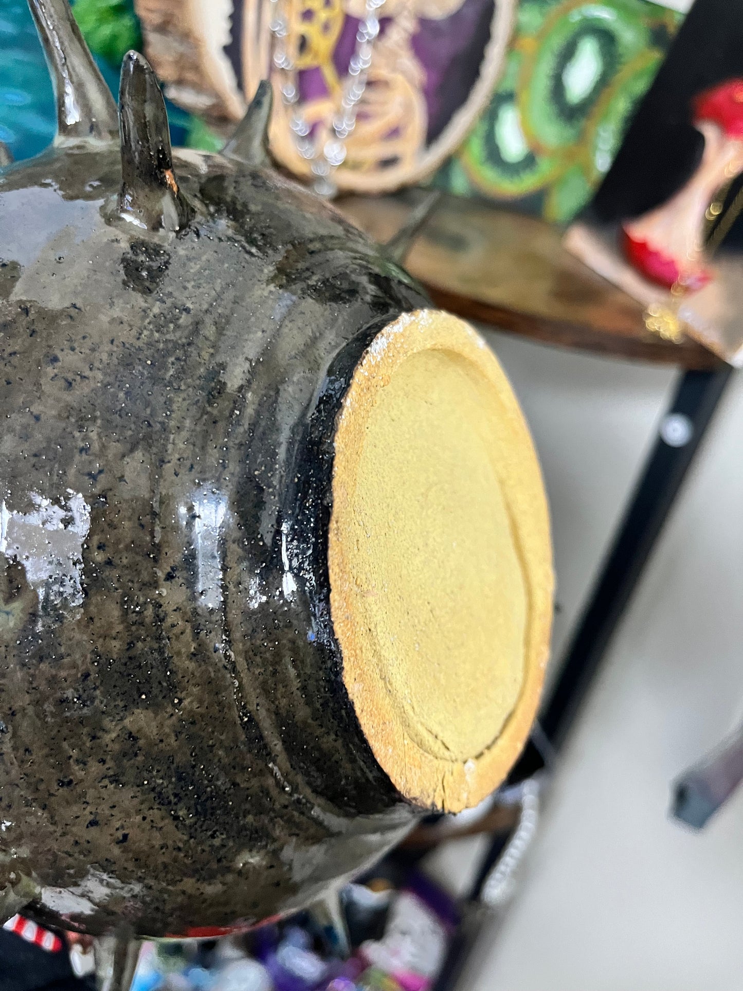 Handmade Ceramic Spiky Snake Vase – Wheel Thrown Pottery