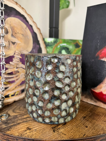 Handmade Ceramic Beetle Decor – Wheel Thrown Textured Pottery Sculpture