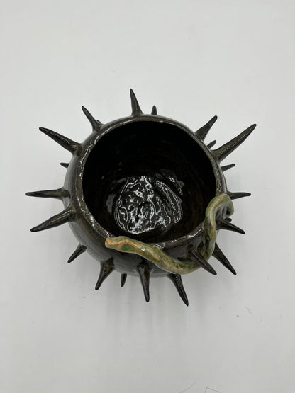 Handmade Ceramic Spiky Snake Vase – Wheel Thrown Pottery
